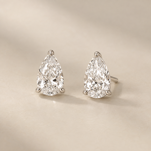 Pear Shaped Lab Grown Diamond Stud Earrings