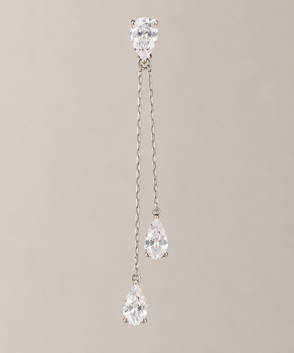 Lab Diamond Chandelier Earrings Pear-Cut