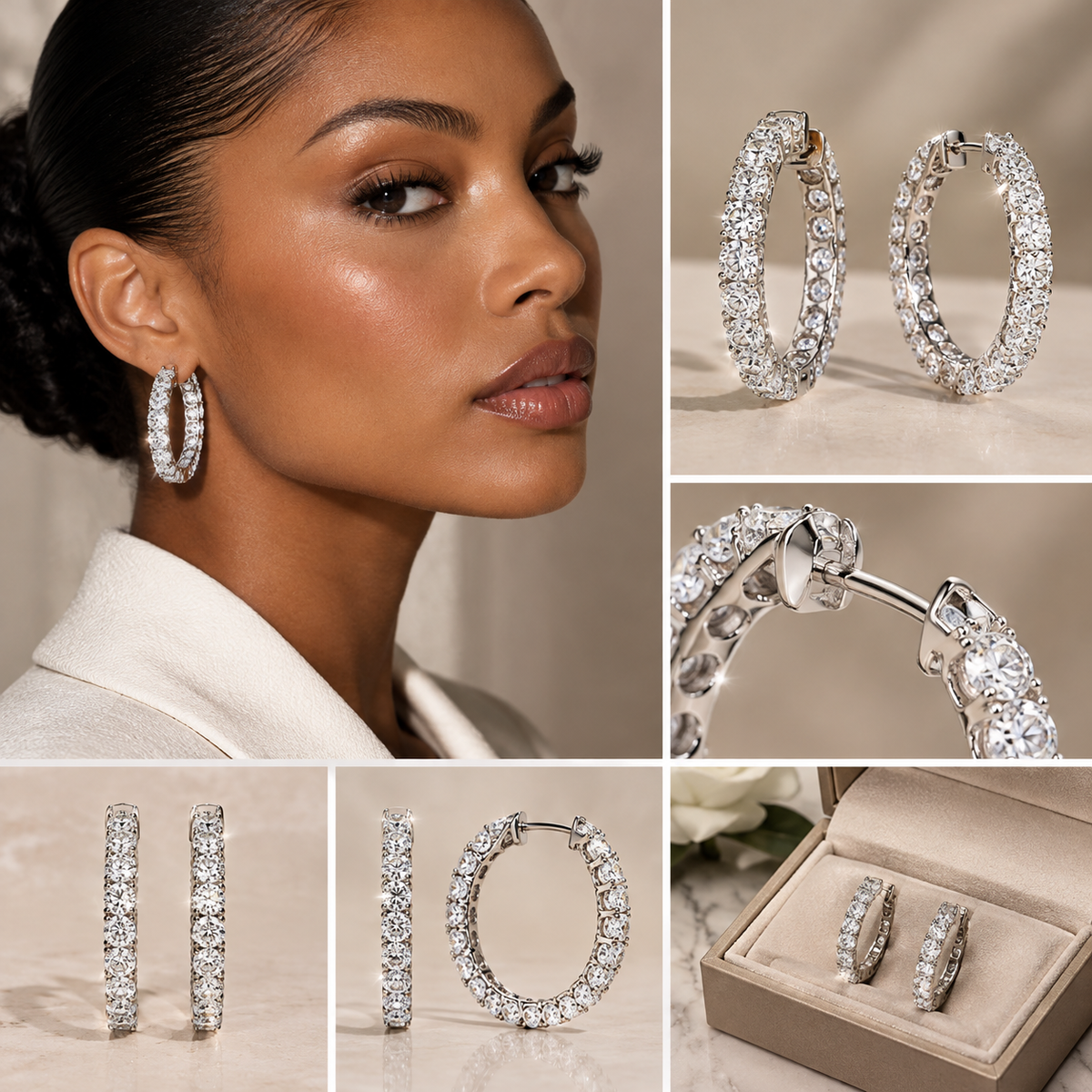Pavé Diamond Hoop Earrings