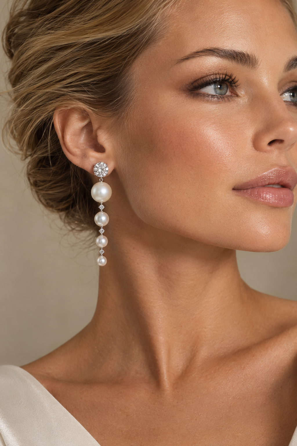 Diamond and pearl earrings