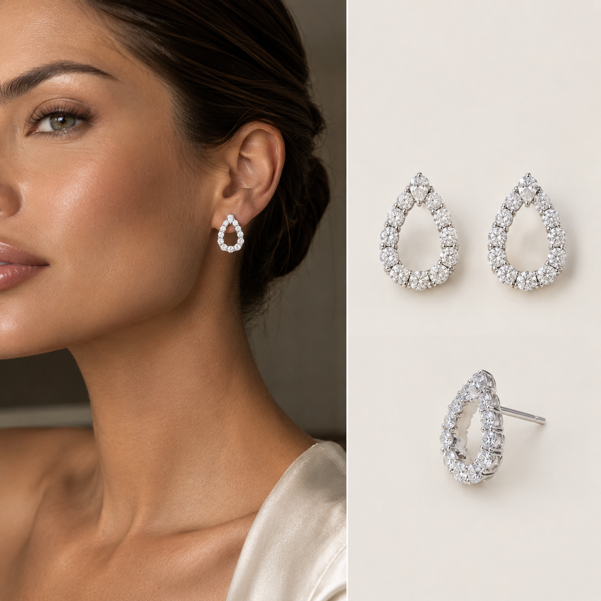 Lab Grown Diamond Pear Drop Earrings